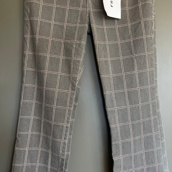 NWT FRAME Le Crop Mini Boot Plaid Jeans Size 25 Grey High Waist Kick Flare Chic - Picture 7 of 16